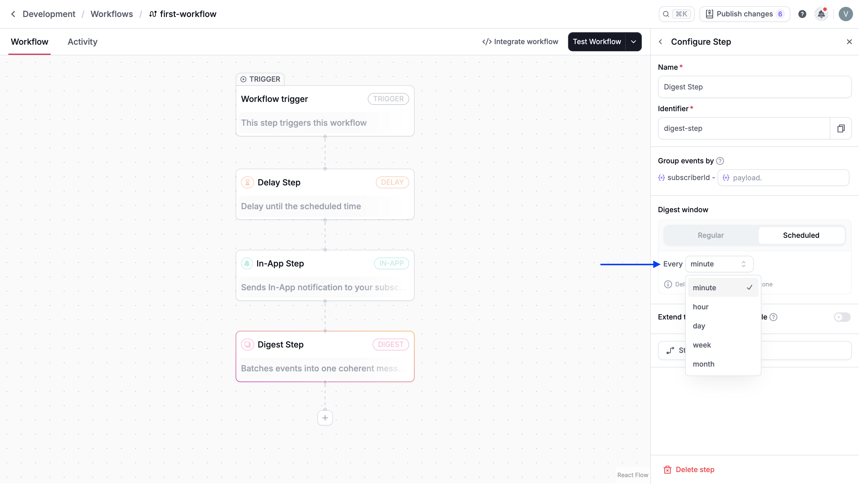 Scheduled digest